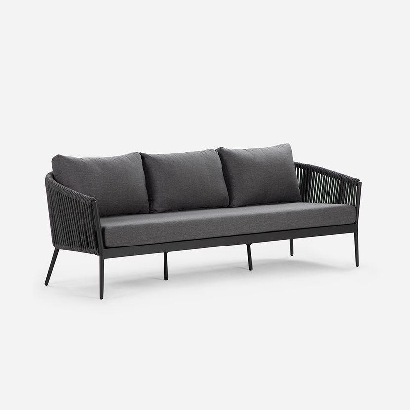 Juego de Living Terraza Rosen Marbella 5 Piezas Grafito-5