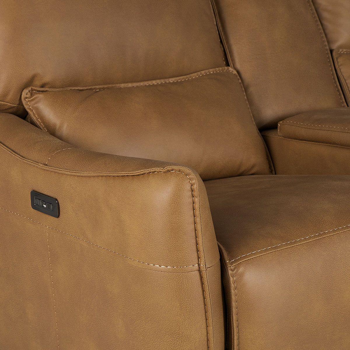 Sofá Reclinable Matt Eléctrico 2 Cuerpos Tela Camel-8