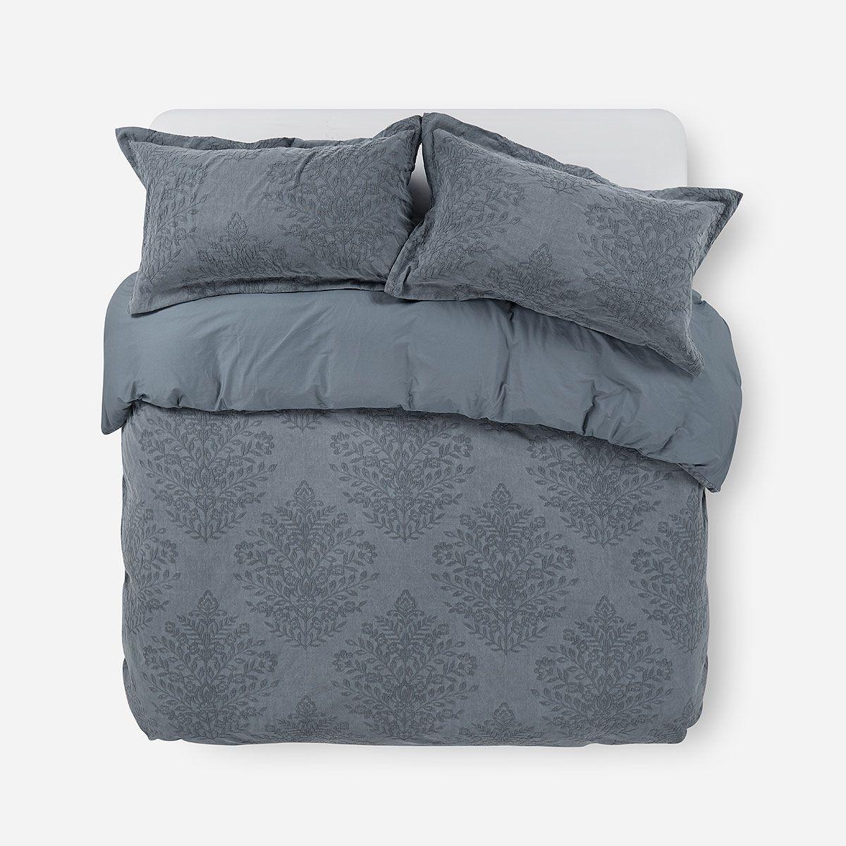 Funda Plumón Algodón Pure Vaduz Gris Súper King-0