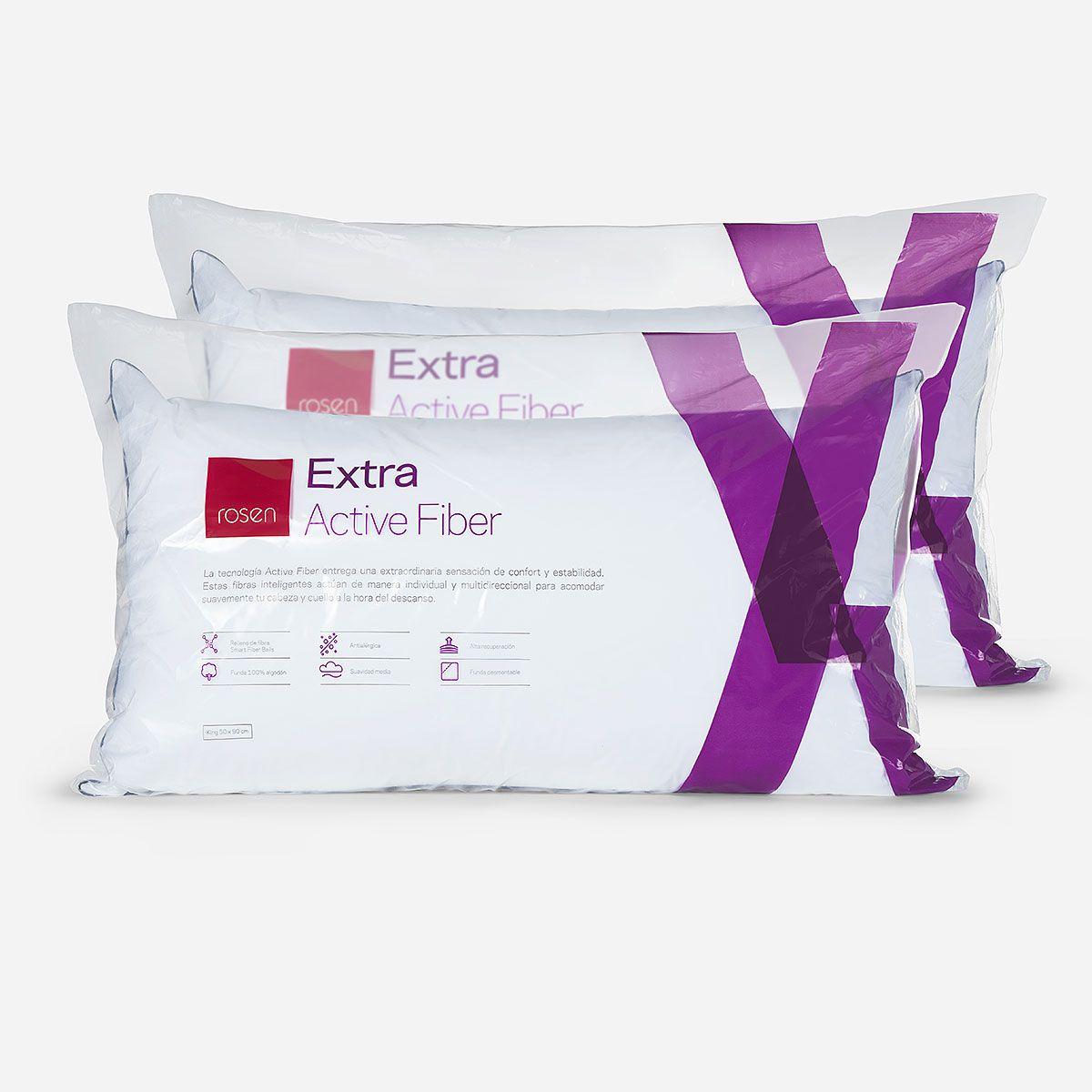 Set 2 Almohadas Rosen Fibra Extra King 50x90 cm-0