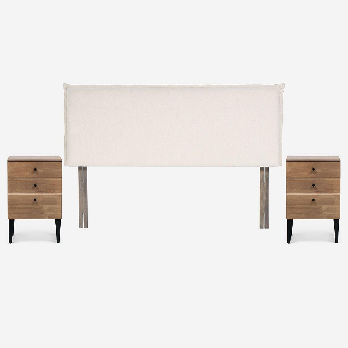 Set de Muebles Respaldo Maura King + Veladores Paul-0
