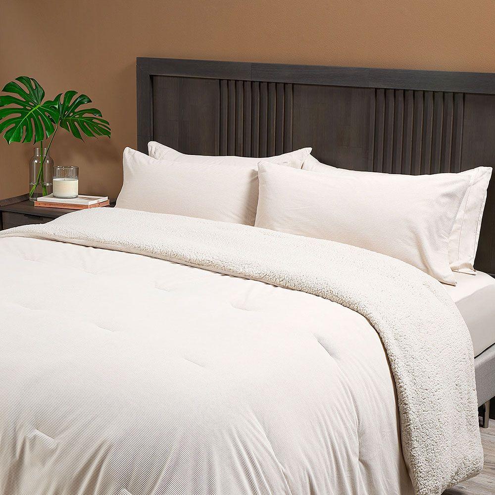 Plumón Alaska Sherpa Cord Latte 2 Plazas-2