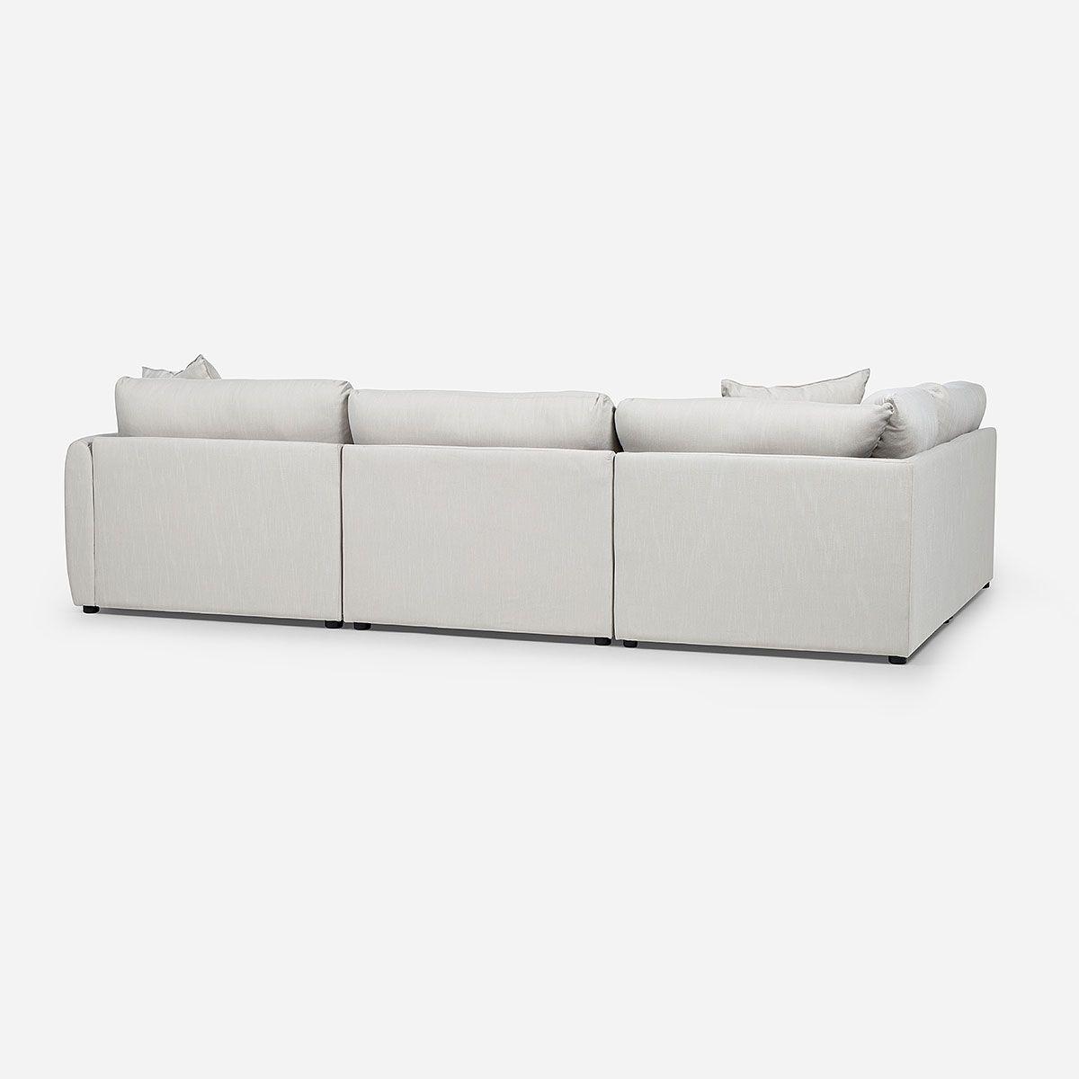 Sofá Seccional Rosen Zagreb Derecho Tela Beige-3