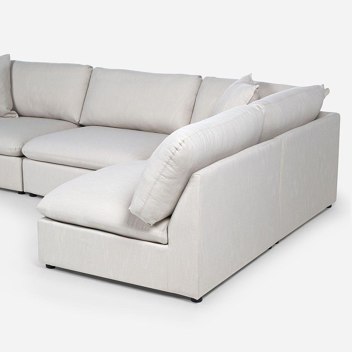 Sofá Seccional Rosen Zagreb Derecho Tela Beige-4