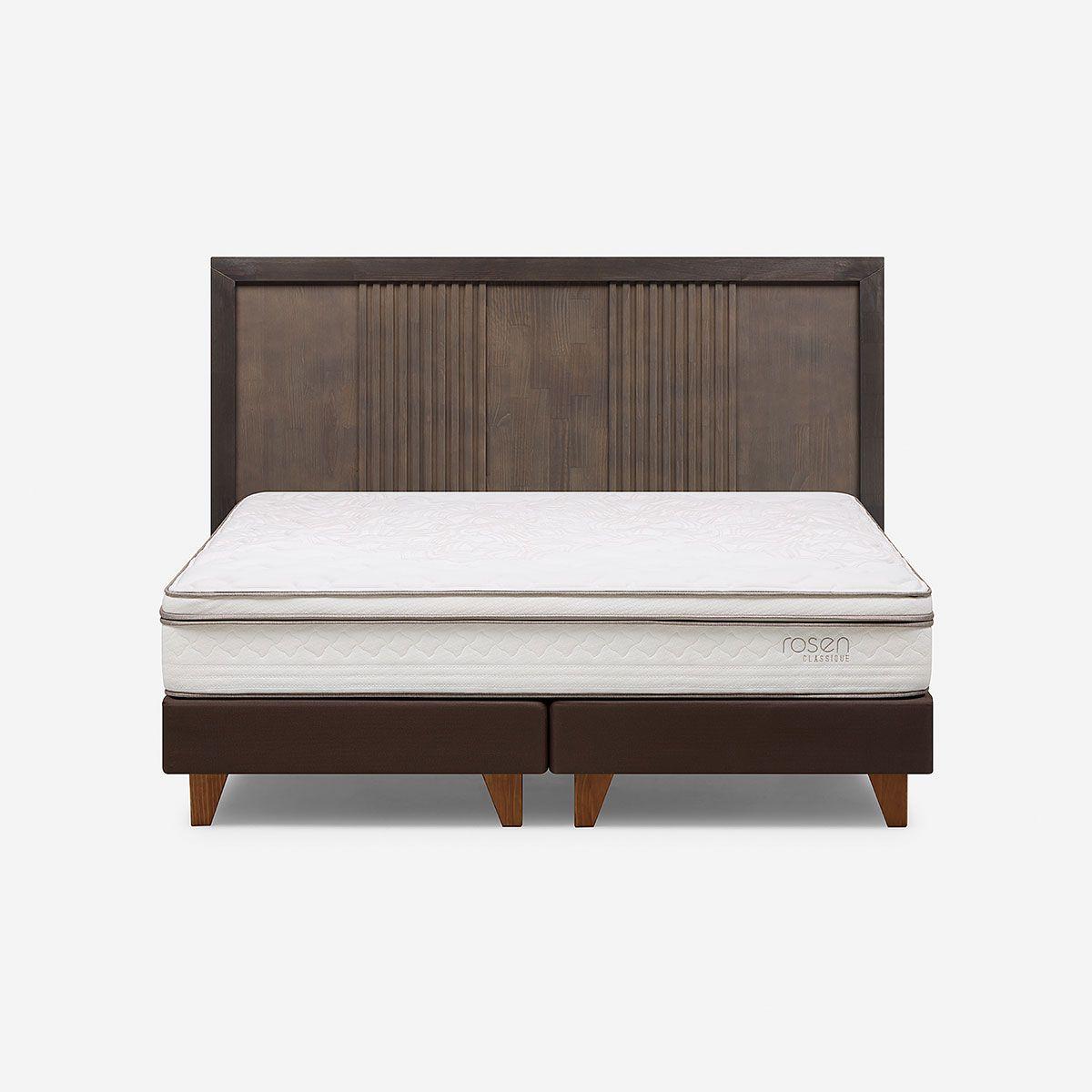 Cama Europea Classique+ King + Respaldo Marco-0