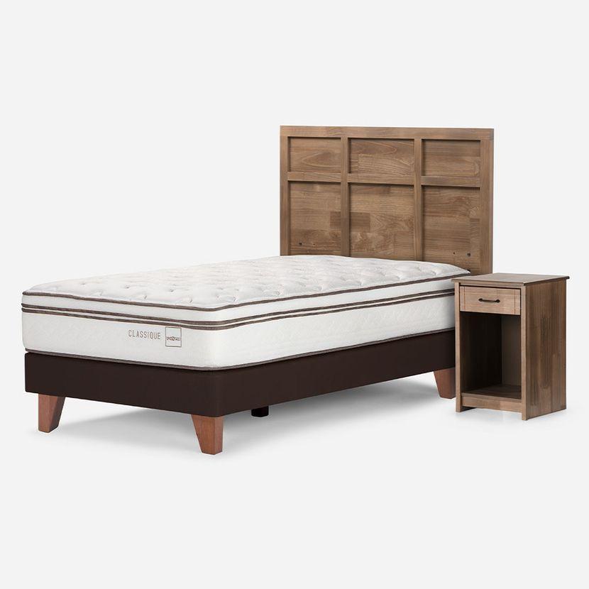Cama Classique+ 1,5 Plazas  Con Muebles Robin Tostado-2