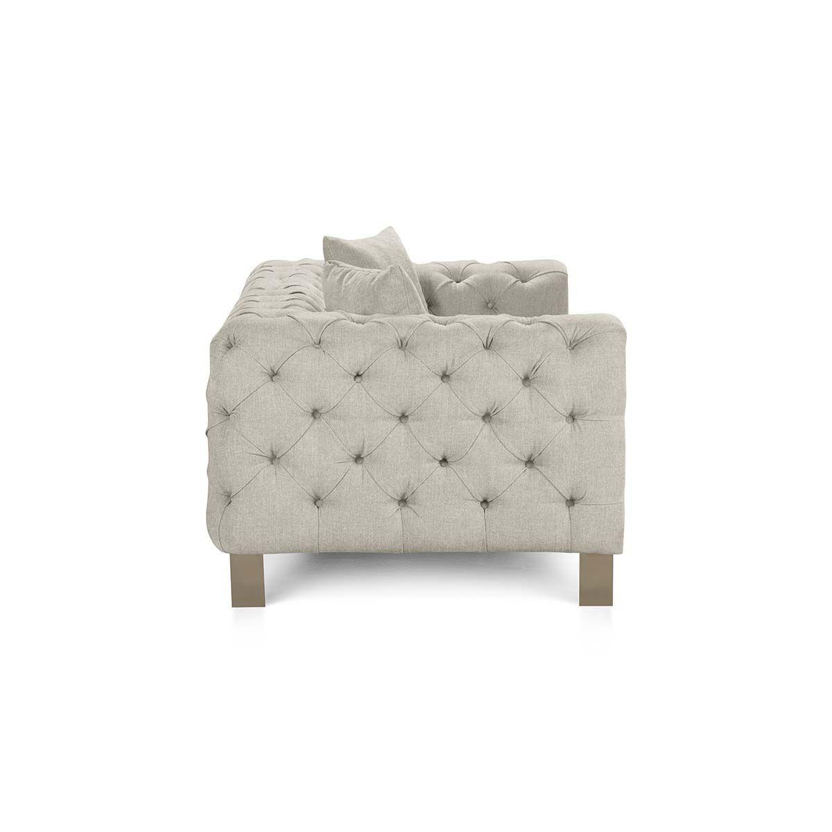Sofá Rosen Allerton 3 Cuerpos Tela Blanco-5