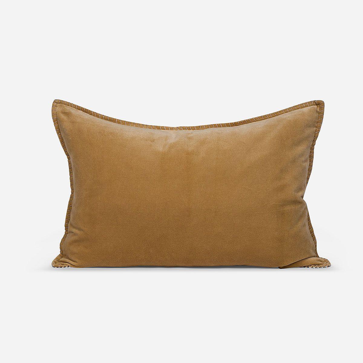 Funda de Cojín Velvet Stripes 60 x 40 cm Camel-0