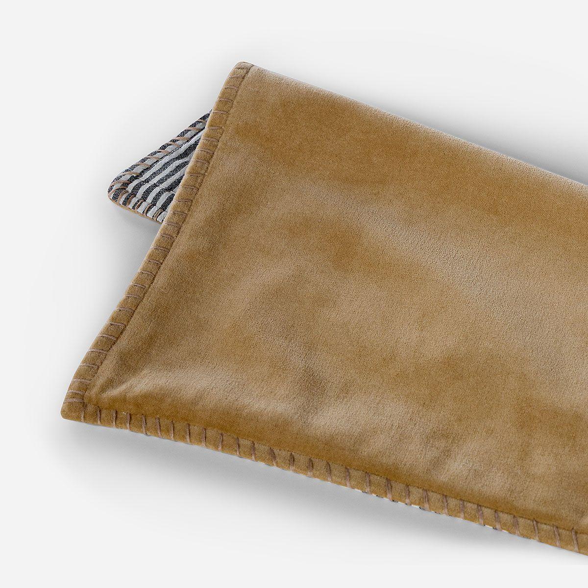 Funda de Cojín Velvet Stripes 60 x 40 cm Camel-1