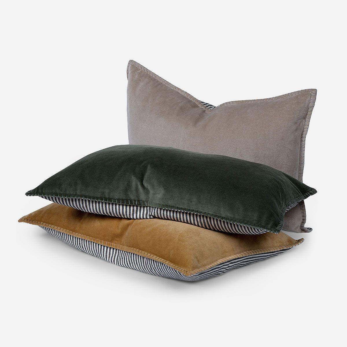 Funda de Cojín Velvet Stripes 60 x 40 cm Camel-4