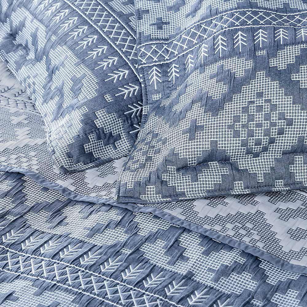 Quilt Jacquard Tribal Denim King-3