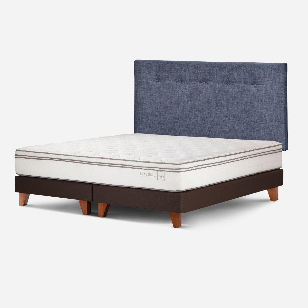 Cama Europea Classique+ 2 Plazas + Respaldo New Bennet Denim-2