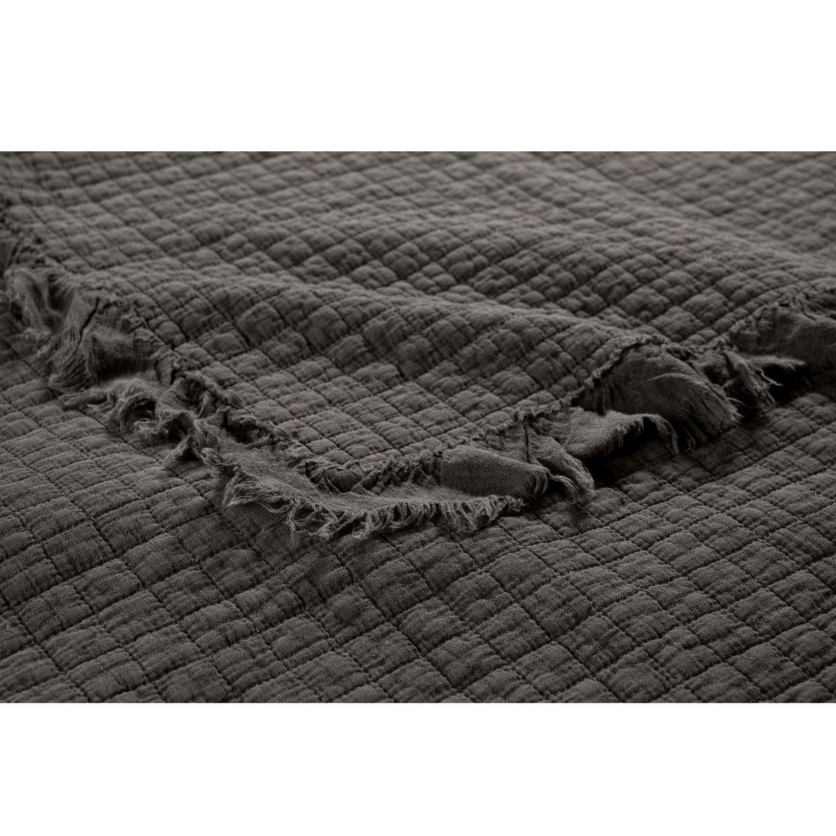 Cubrecama Algodón Pure Liso Stone Charcoal 2 Plazas-3