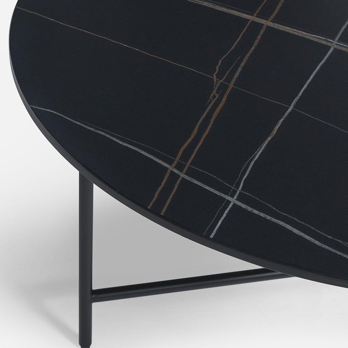 Mesa de Centro Rosen Delfi Circular 80 x 40 cm Negro-3