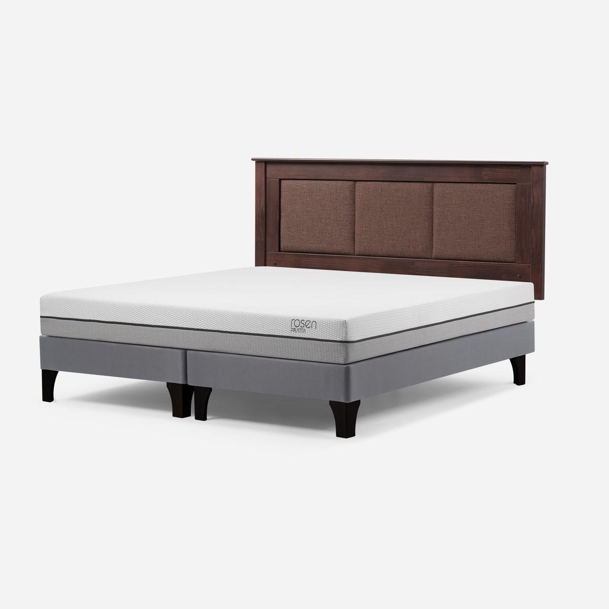 Cama Europea Pratta 2 Plazas Pata Madera BD +Respaldo Rachel-2