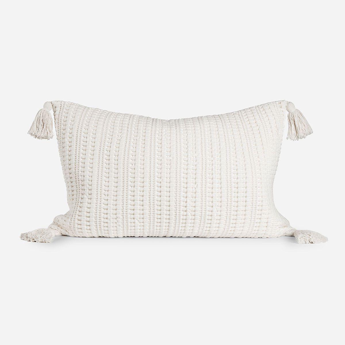 Funda de Cojín Bordado Porto 60 x 40 cm Blanco-0