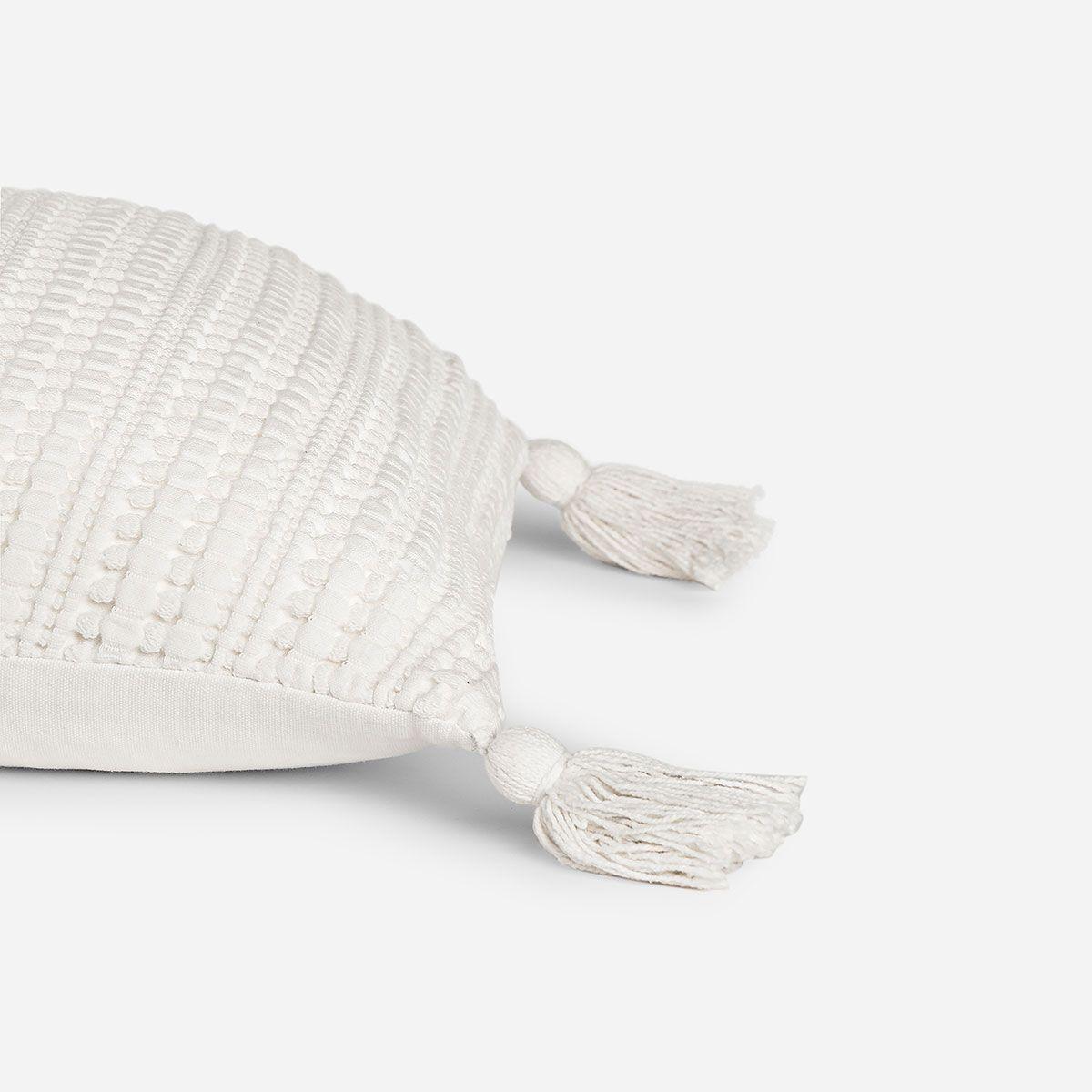 Funda de Cojín Bordado Porto 60 x 40 cm Blanco-1