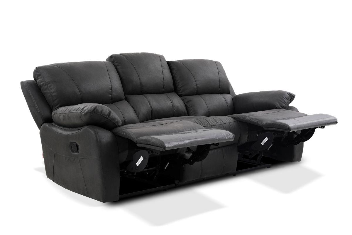 Sofá Reclinable Rosen Orson 3 Cuerpos Tela Manual Stone-5