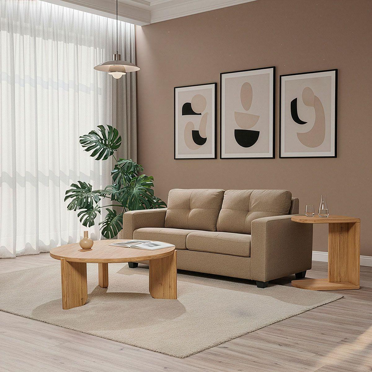 Sofá Lara 2 Cuerpos Color Visón-1