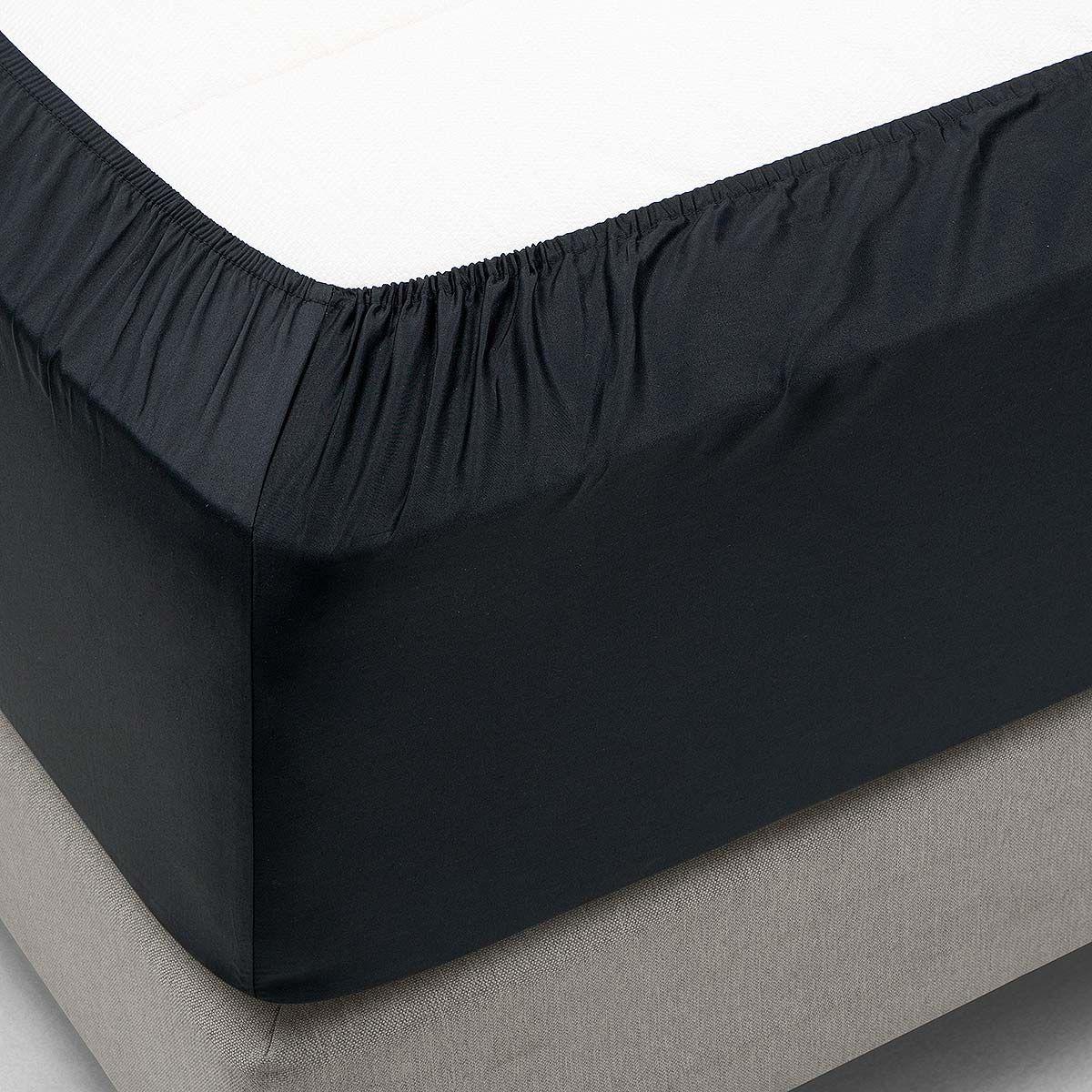 Sábana 300 Hilos Lisa Negro Full 1.35x2.00 cm-3