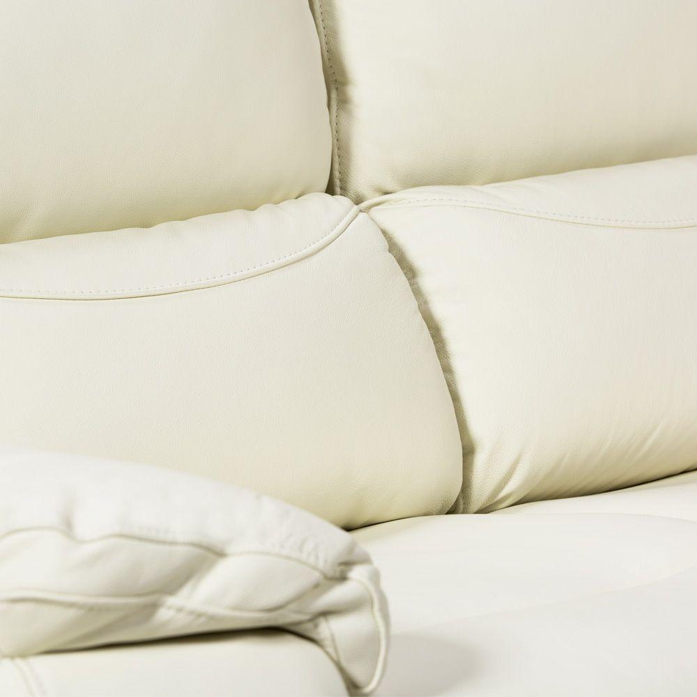 Rosen Sofá Reclinable Poch Cuero 3 Cuerpos Blanco-10