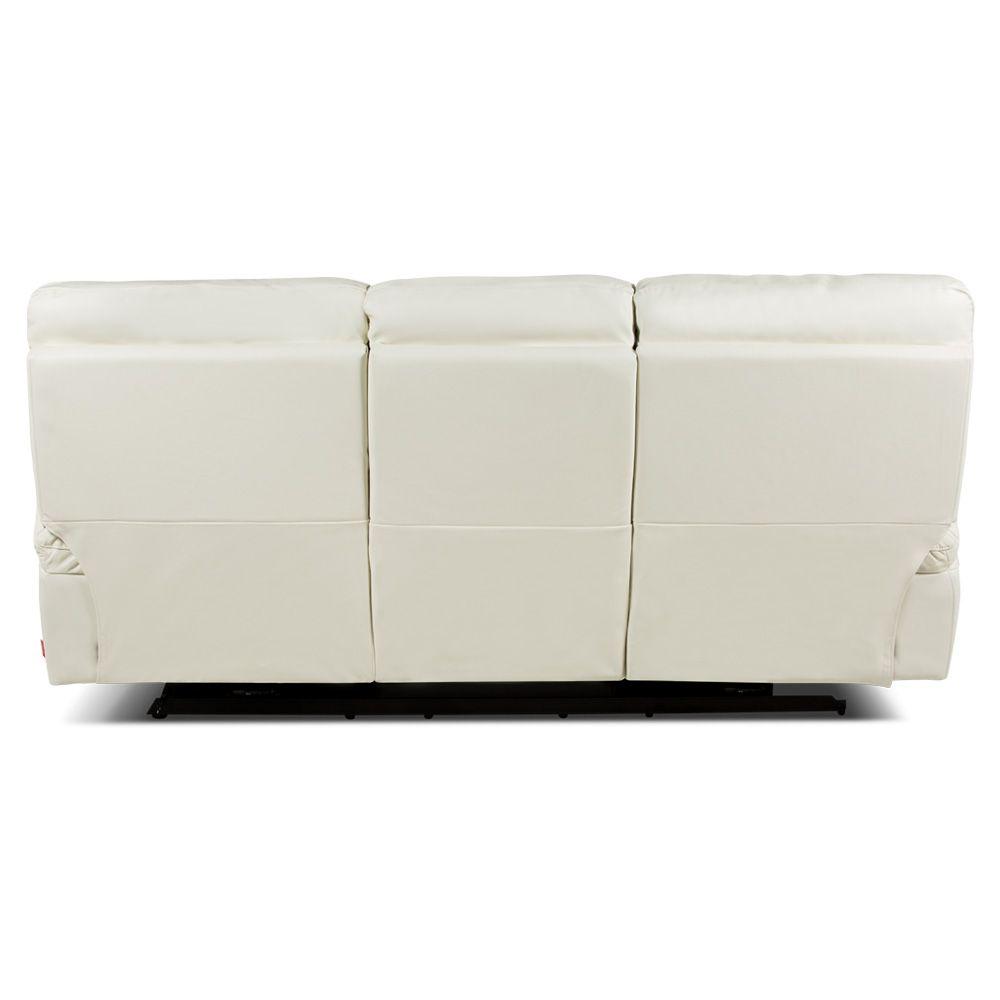 Rosen Sofá Reclinable Poch Cuero 3 Cuerpos Blanco-7
