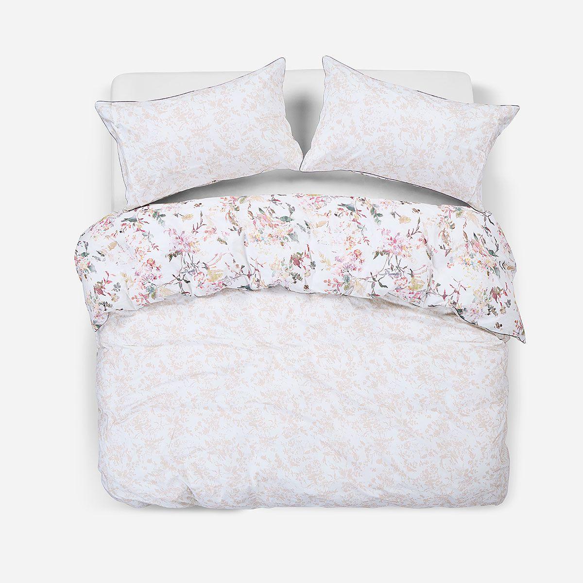 Funda Plumón Reversible Algodón Tabea Botanico 2 Plazas-1