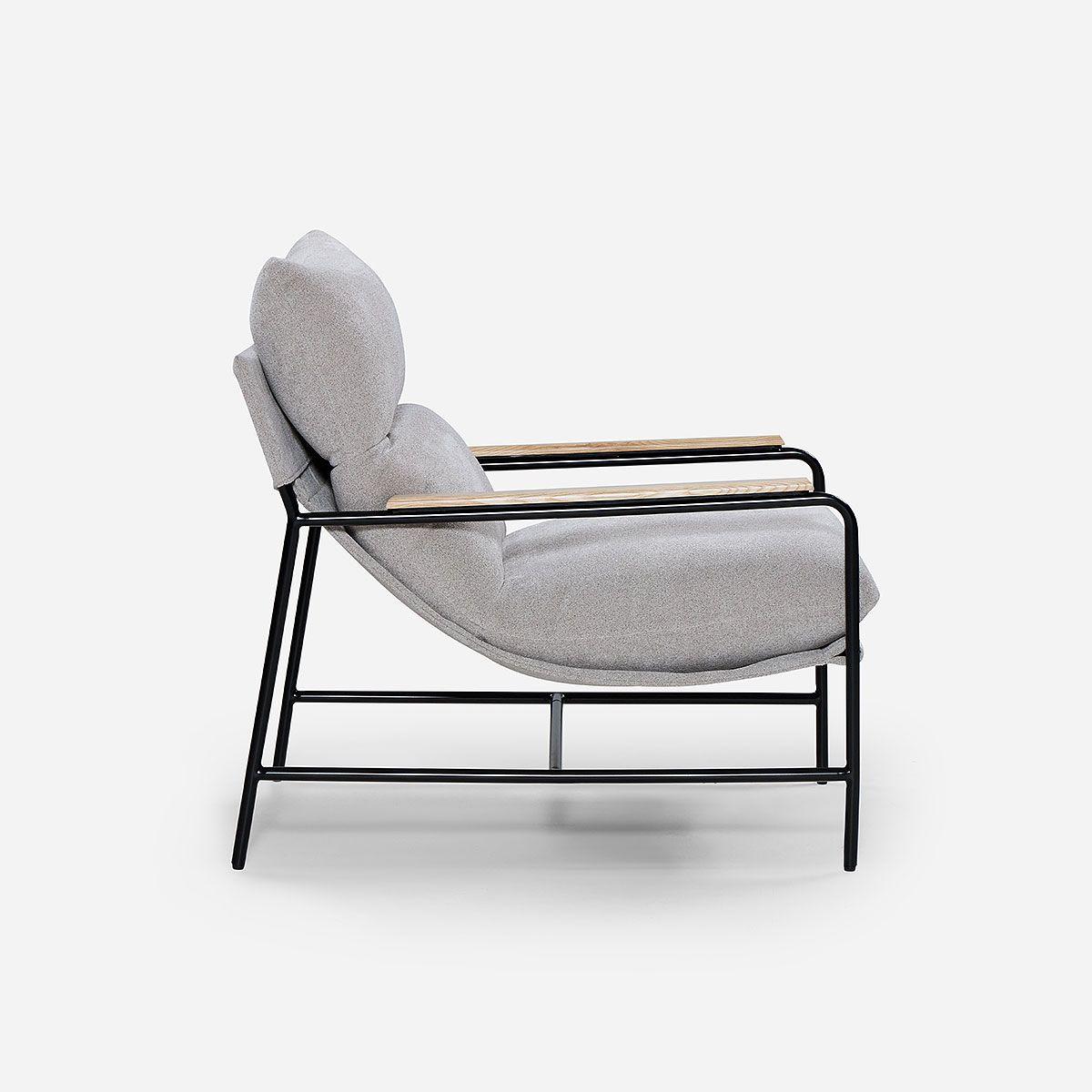 Poltrona Rosen Ellon Tela Gris-2