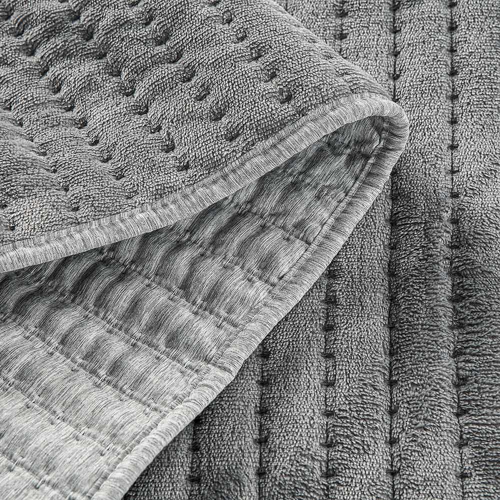 Cubrecama Flannel Supersoft Gris Super King-3