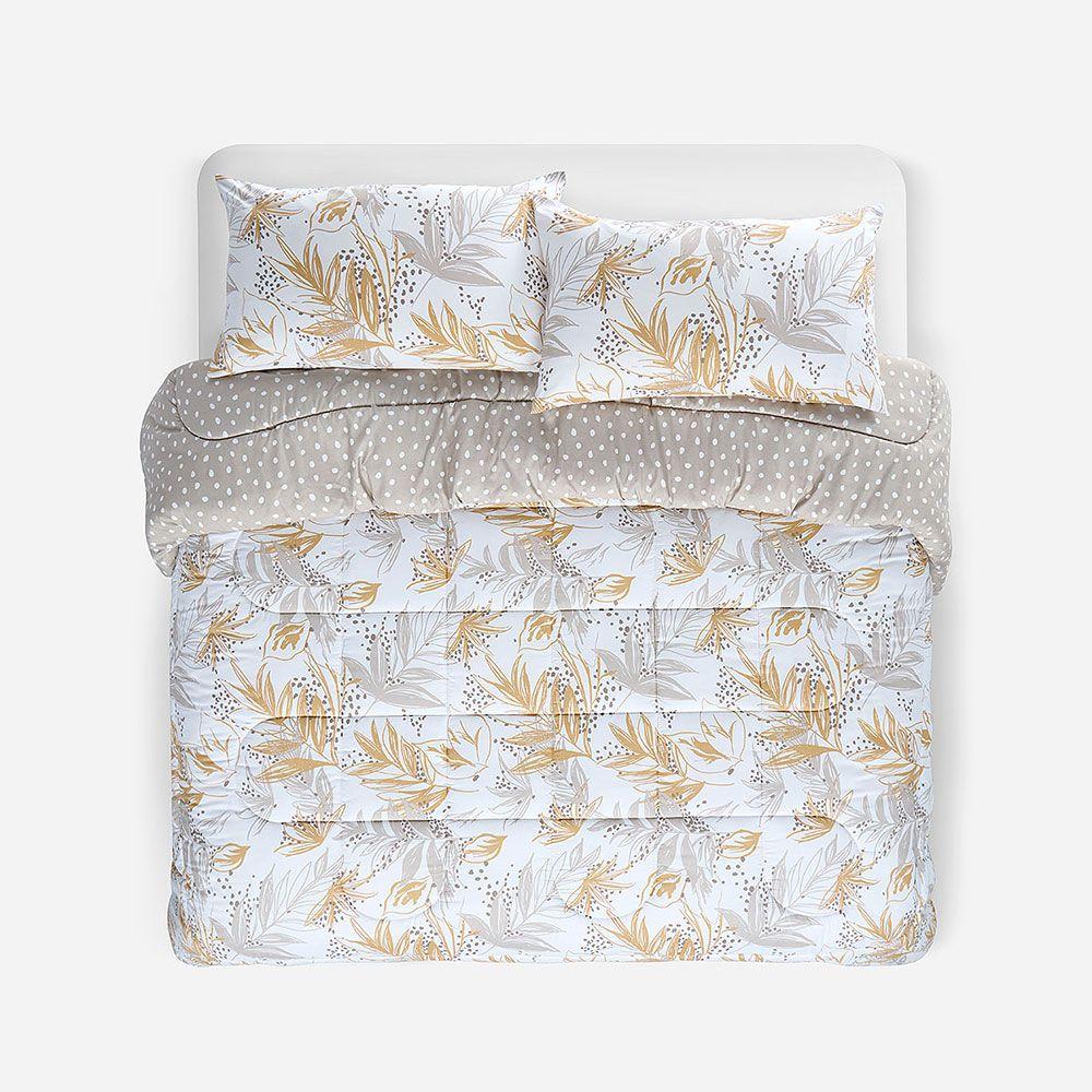 Plumón Reversible Soft Touch Amaya Café King-0