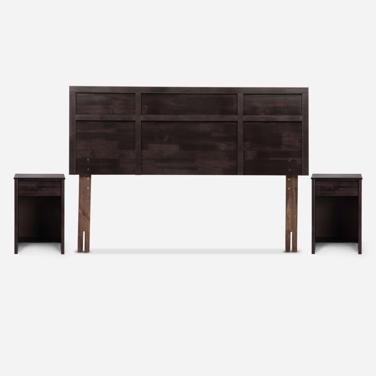 Cama Pratta 2 Plazas Pata Madera BN +Muebles Robin Chocolate-2