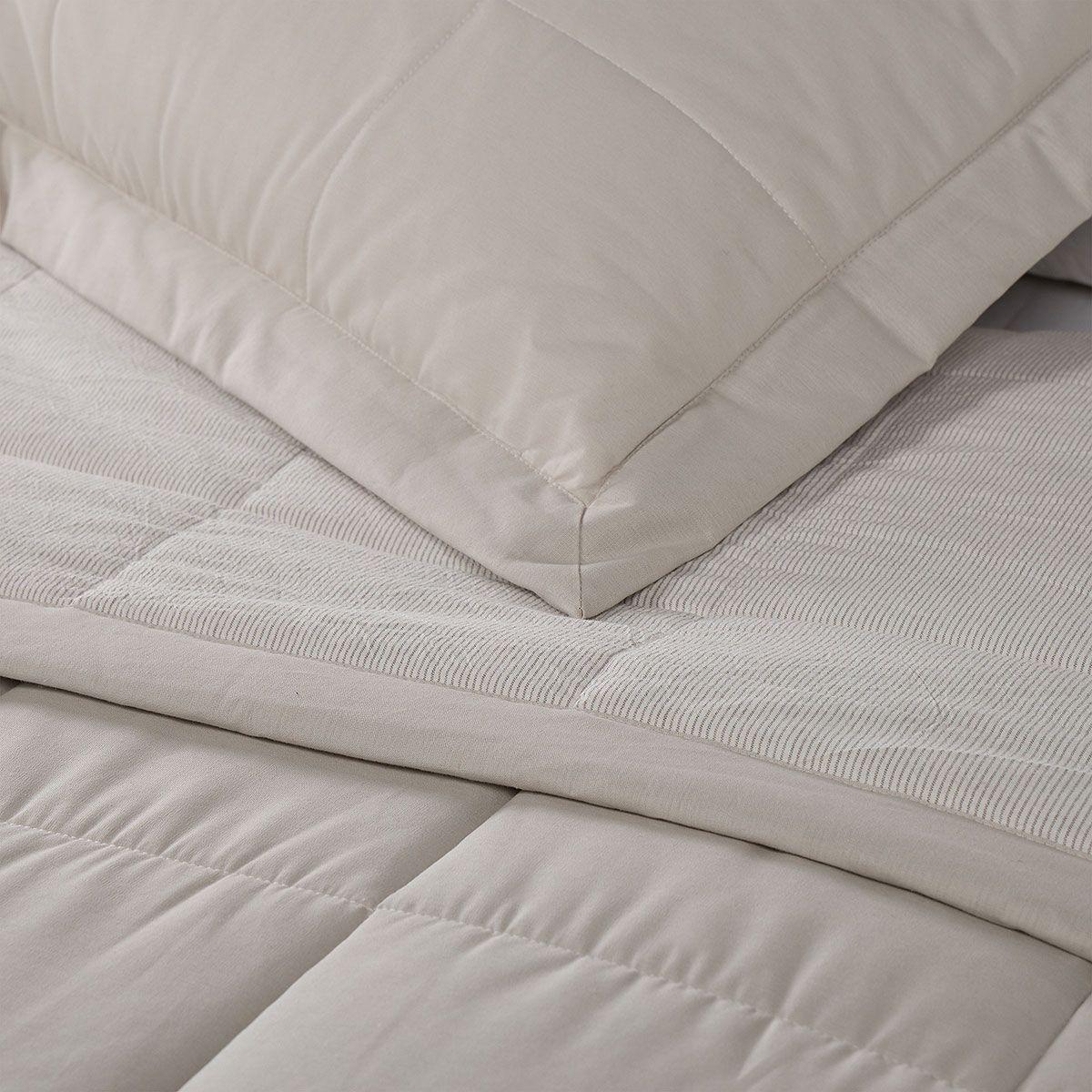 Cubrecama Algodón Stripes Crudo 1,5 Plazas-4