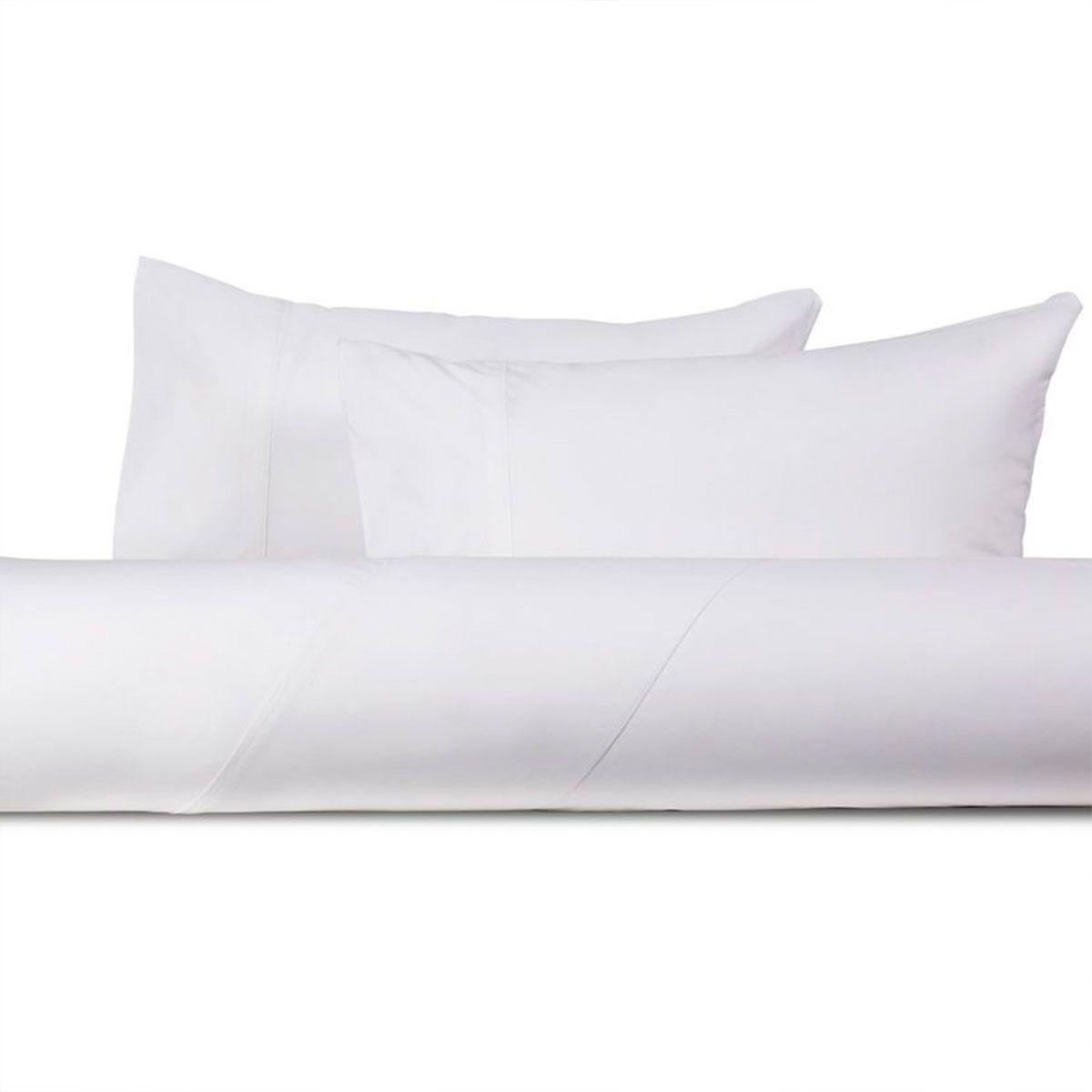 Sábana Rosen 200 Hilos Algodón Lisa Blanca 2 Plazas-2