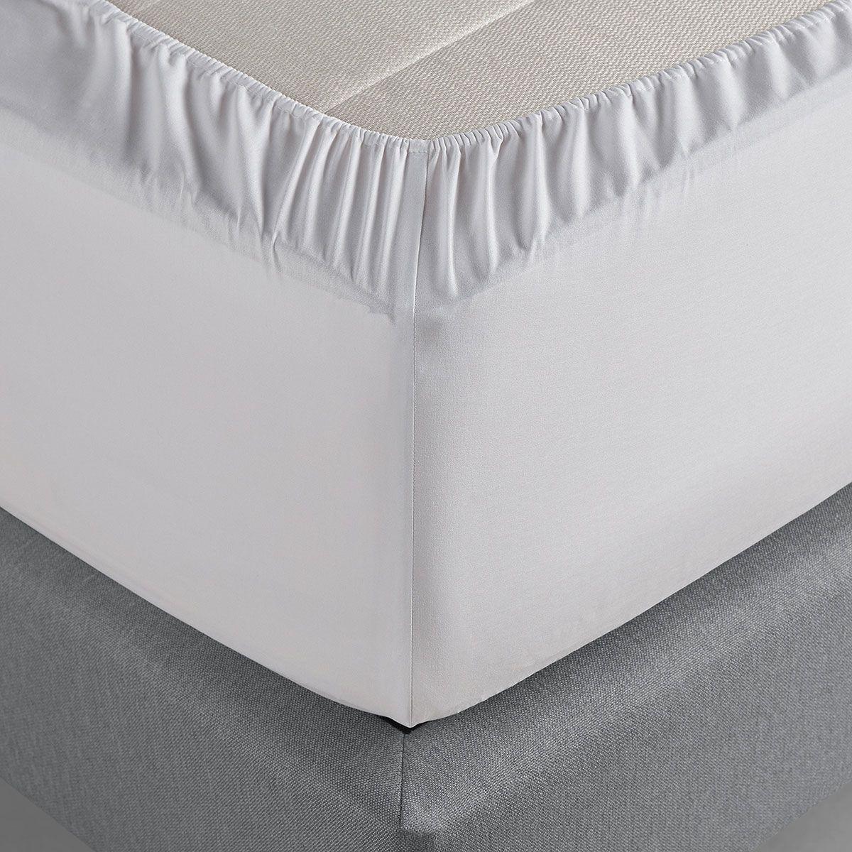 Sábana Rosen 200 Hilos Algodón Lisa Blanca 2 Plazas-3