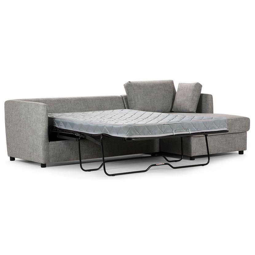 Sofá Seccional Cama Rosen Derecho Noah Tela Gris-4
