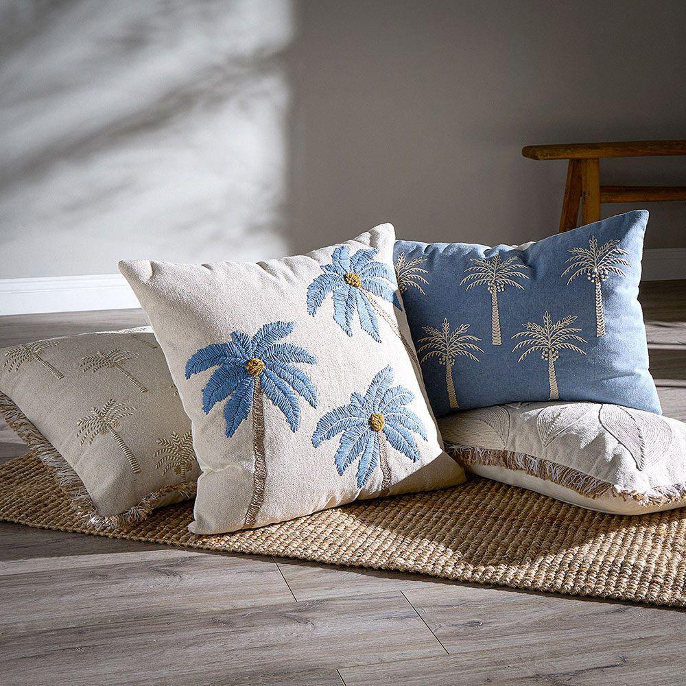 Funda Cojin Palms Washed Blue 35 x 50cm-3