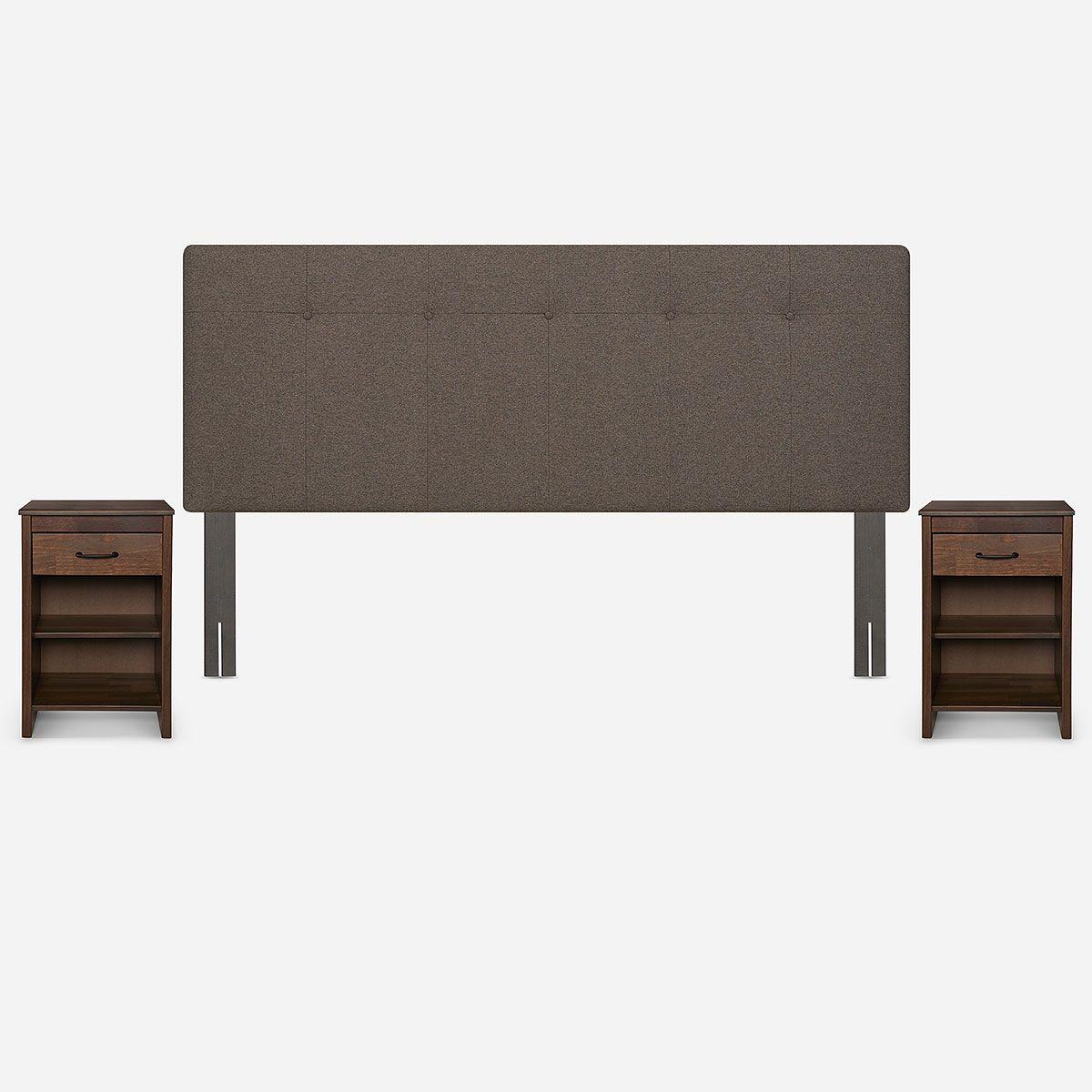 Set Respaldo New Bennet King + Velador Maurice-1
