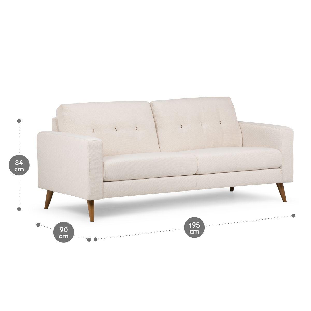 Sofá Rosen Sablon 3 Cuerpos Tela Blanco-1