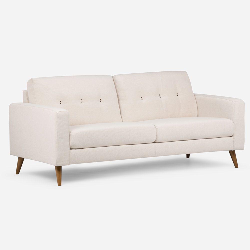 Sofá Rosen Sablon 3 Cuerpos Tela Blanco-2