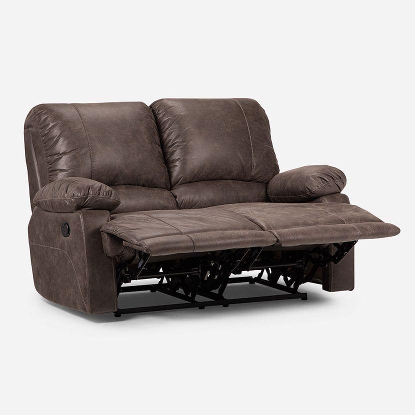Sofá Reclinable Rosen Bucarest Manual 2 Cuerpos Tela Café-2