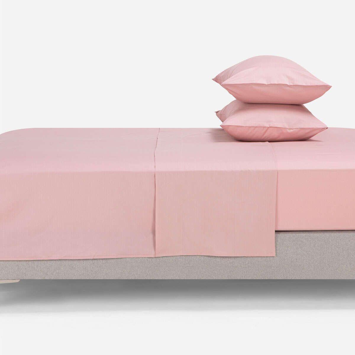 Sábana 144 Hilos Lisa Rosa King-1