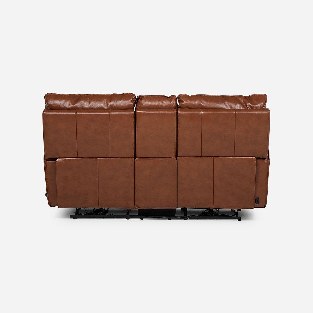 Sofá Reclinable Matt Eléctrico 2 Cuerpos Cuero Café-7