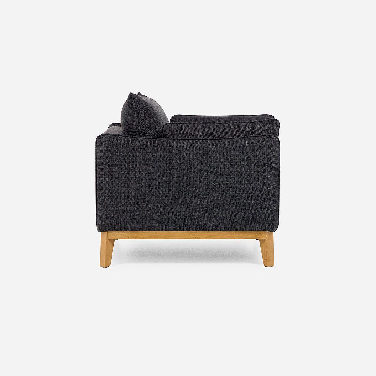 Sillón Holstebro 1 Cuerpo Tela Charcoal-2