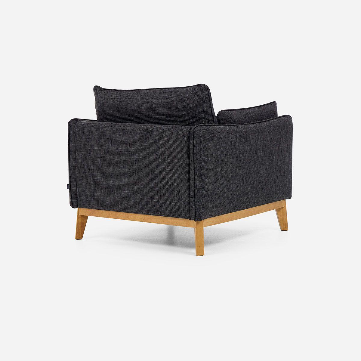 Sillón Holstebro 1 Cuerpo Tela Charcoal-3