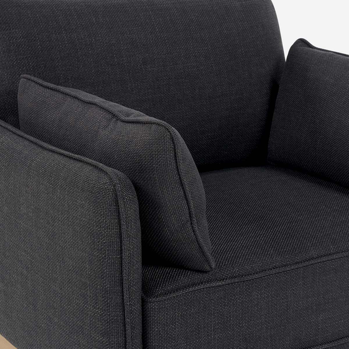 Sillón Holstebro 1 Cuerpo Tela Charcoal-5