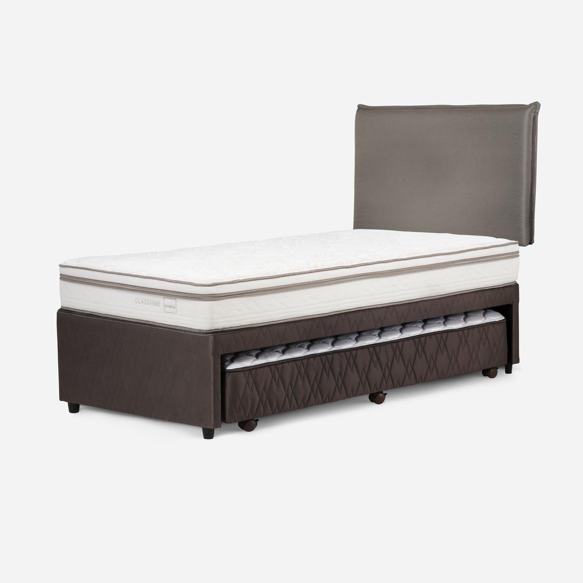Diván Cama Rosen Classique+ 1,5 Plazas+Respaldo Maurice Gris-2