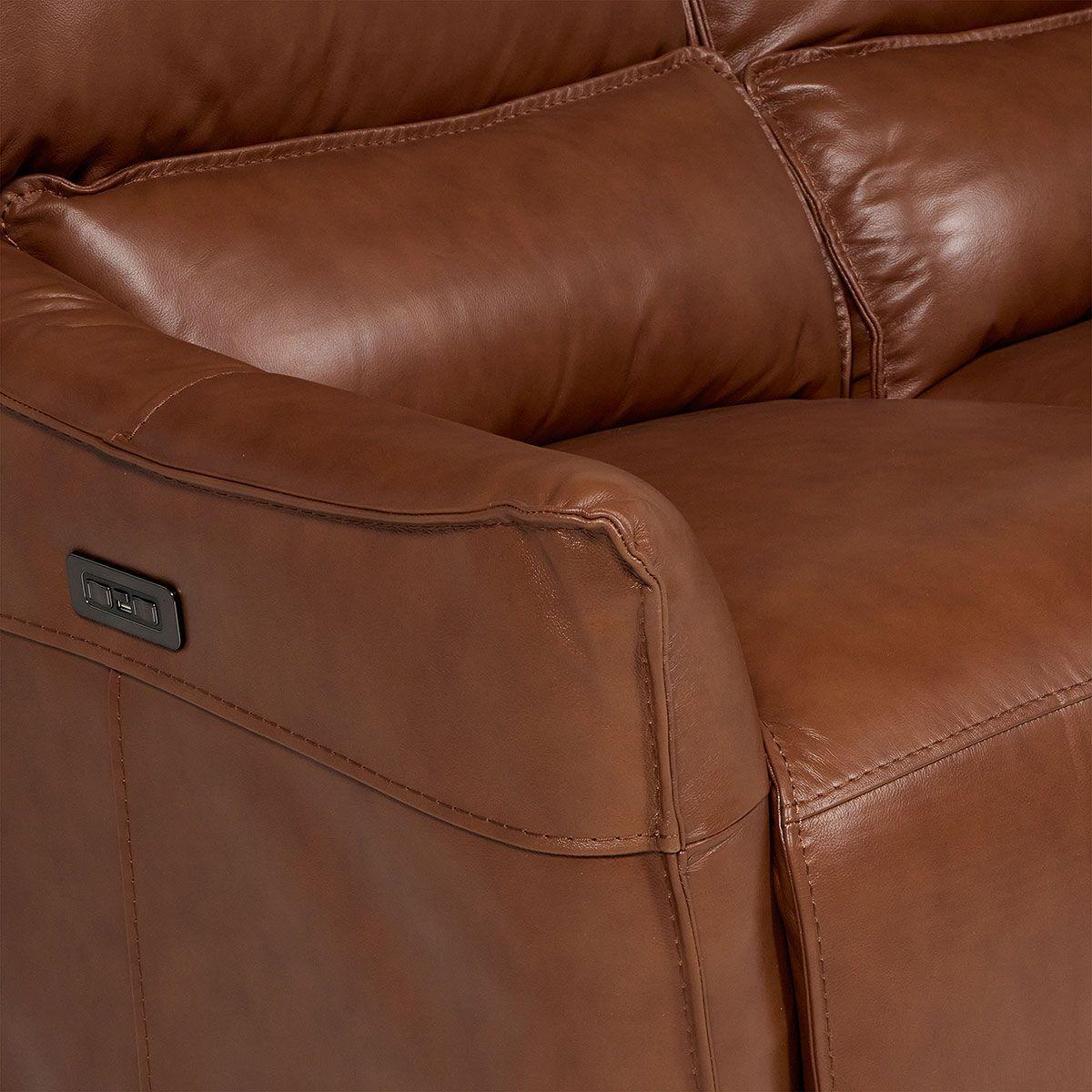 Sofá Reclinable Matt Eléctrico 3 Cuerpos Cuero Café-5