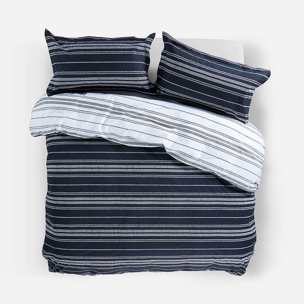Funda Plumón Algodón Reversible Wedel Azul-Blanco King-0