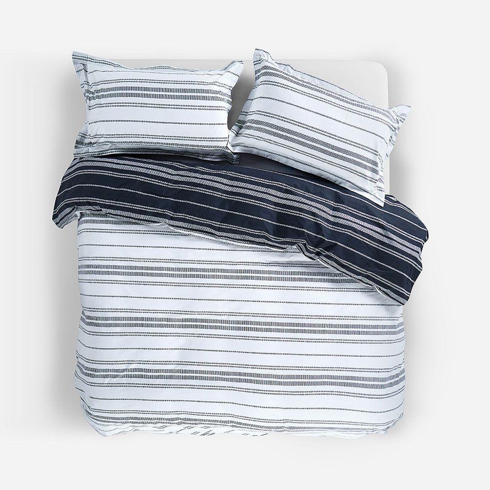 Funda Plumón Algodón Reversible Wedel Azul-Blanco King-1