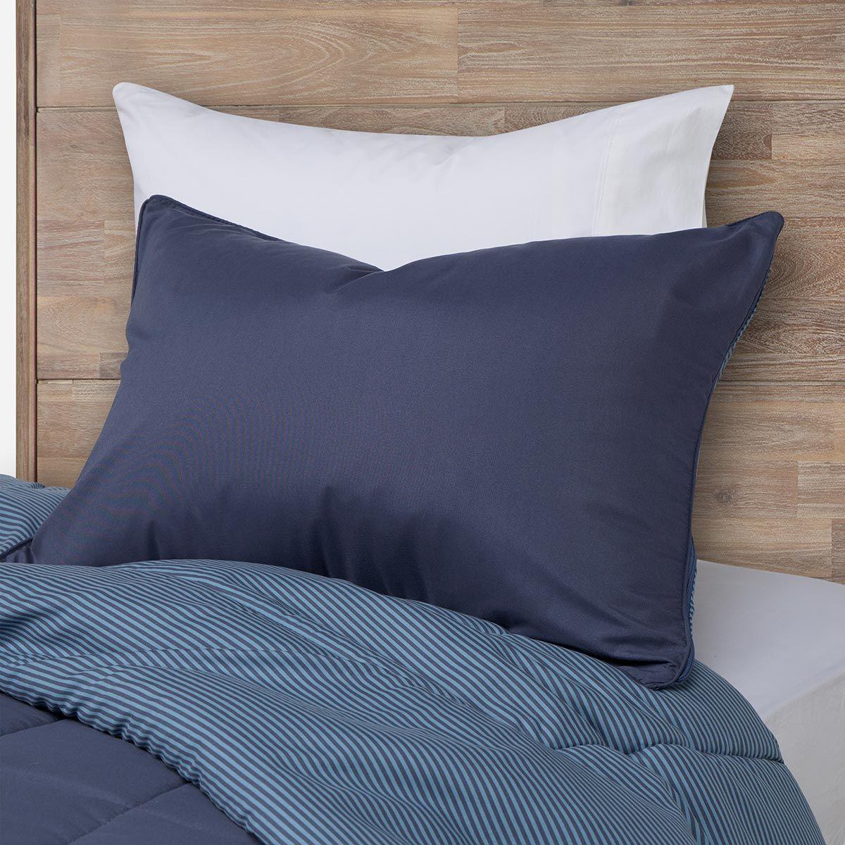 Plumón Bicolor Lines Reversible 1,5 Plazas Denim-3